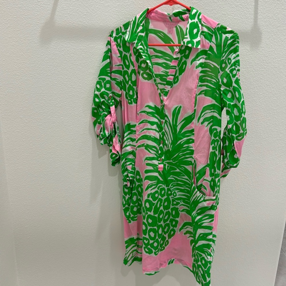 Lilly Pulitzer half button up pullover cover up